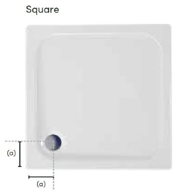 CORAM FLAT TOP WHITE STONE RESIN 800mm x 800mm x 50mm SQUARE SHOWER TRAY, YA80WHI CORAM FLAT TOP WHITE STONE RESIN 800mm x 800mm x 50mm SQUARE SHOWER TRAY, YA80WHI